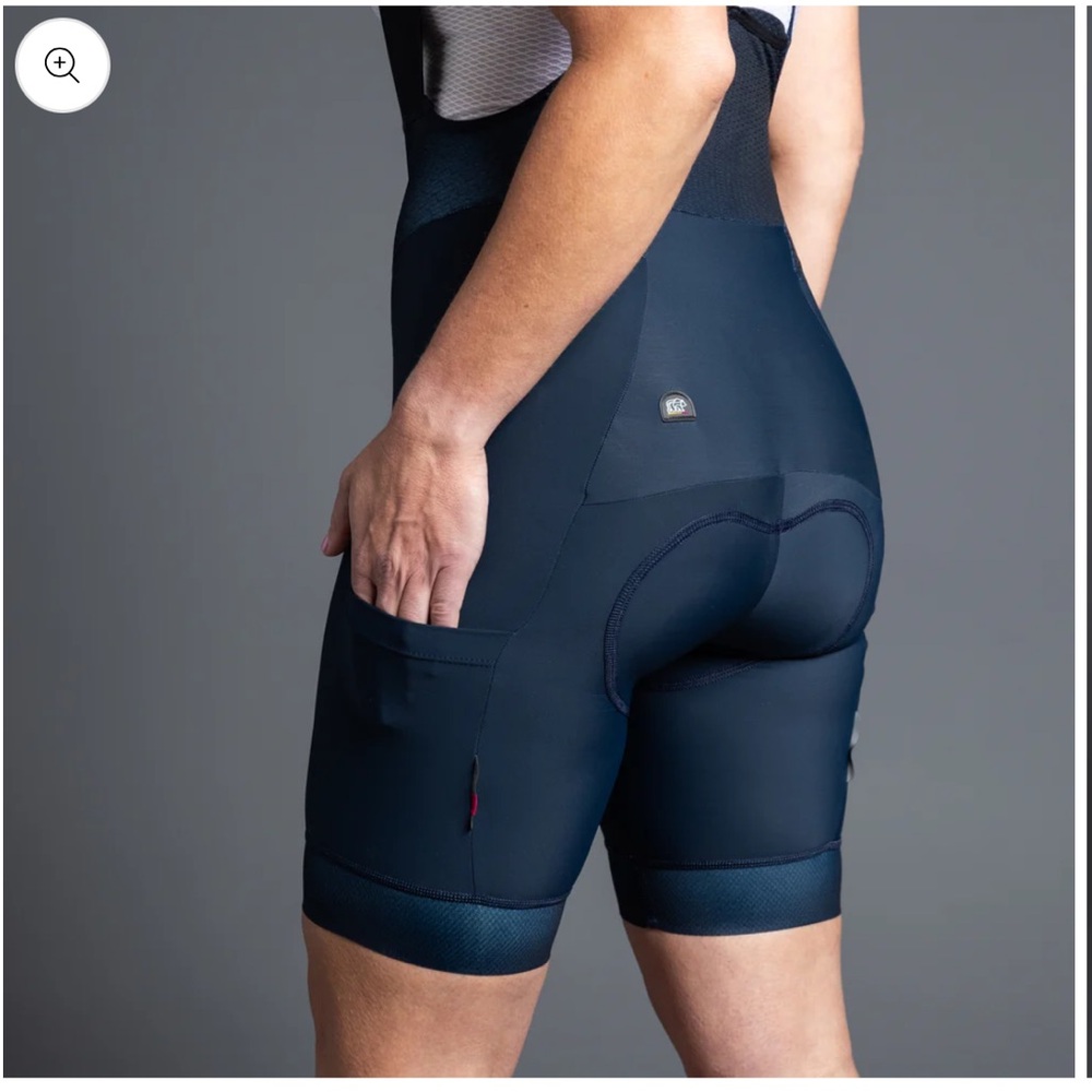 Eliel Women’s Laguna Seca Endurance Bib Short 8” Size Small Midnight Blue